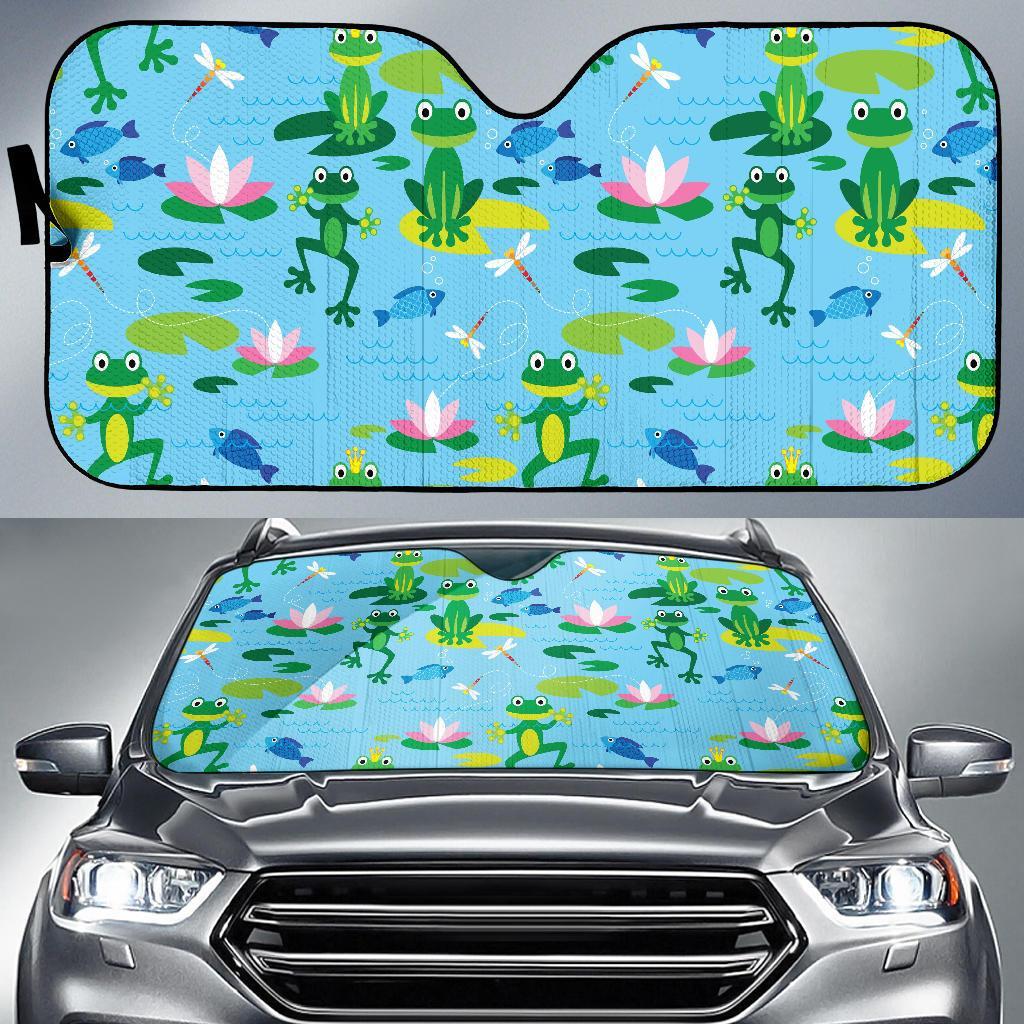 Print Pattern Frog Car Sun Shade-grizzshop