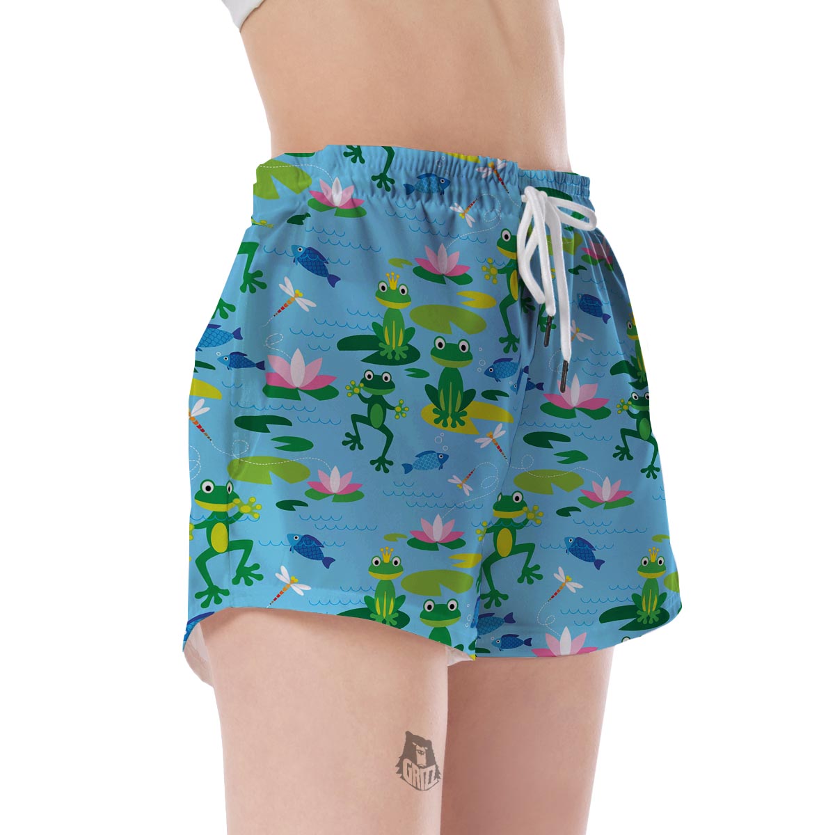 Print Pattern Frog Women's Shorts-grizzshop