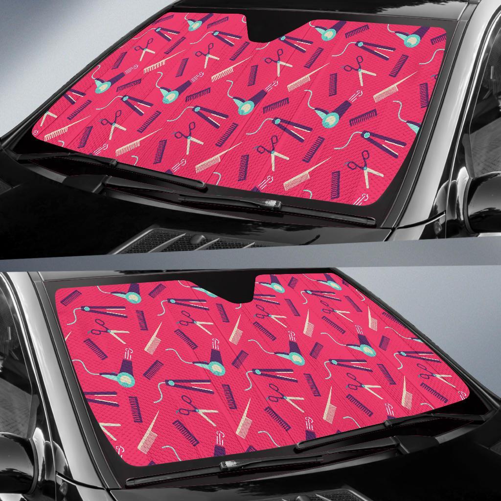 Print Pattern Hair Stylist Car Sun Shade-grizzshop