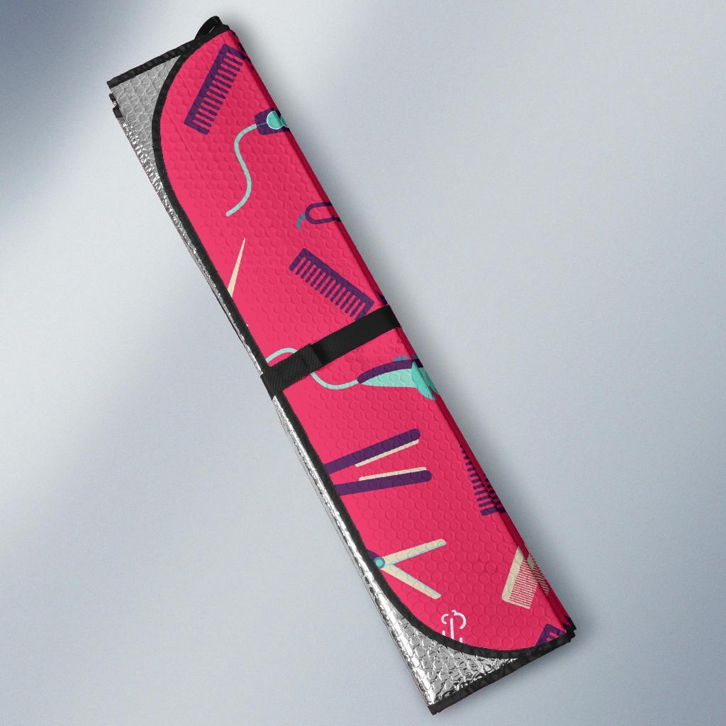 Print Pattern Hair Stylist Car Sun Shade-grizzshop