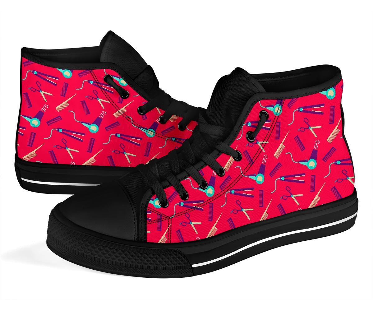 Print Pattern Hair Stylist Men Women's High Top Shoes-grizzshop