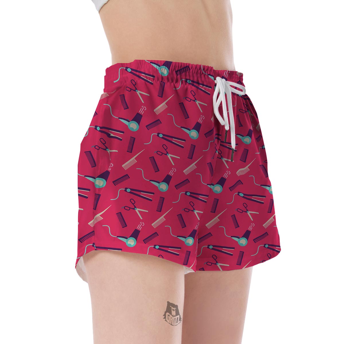 Print Pattern Hair Stylist Women's Shorts-grizzshop
