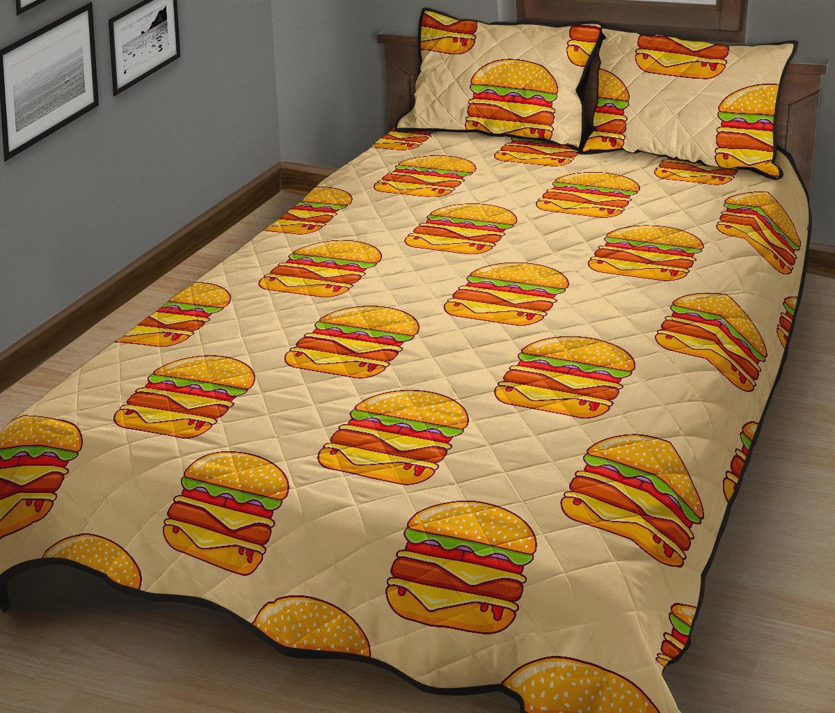 Print Pattern Hamburger Bed Set Quilt-grizzshop