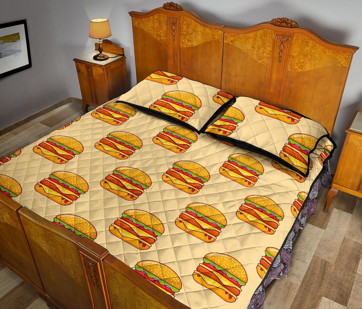 Print Pattern Hamburger Bed Set Quilt-grizzshop