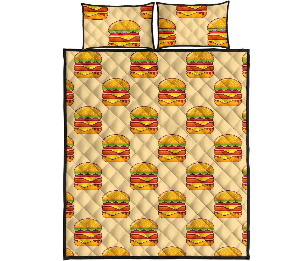 Print Pattern Hamburger Bed Set Quilt-grizzshop
