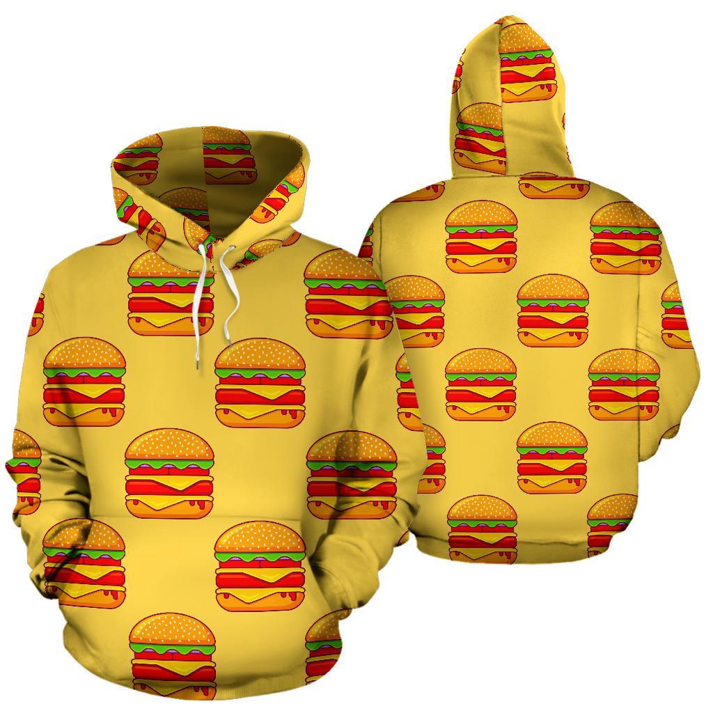 Print Pattern Hamburger Men Women Pullover Hoodie-grizzshop