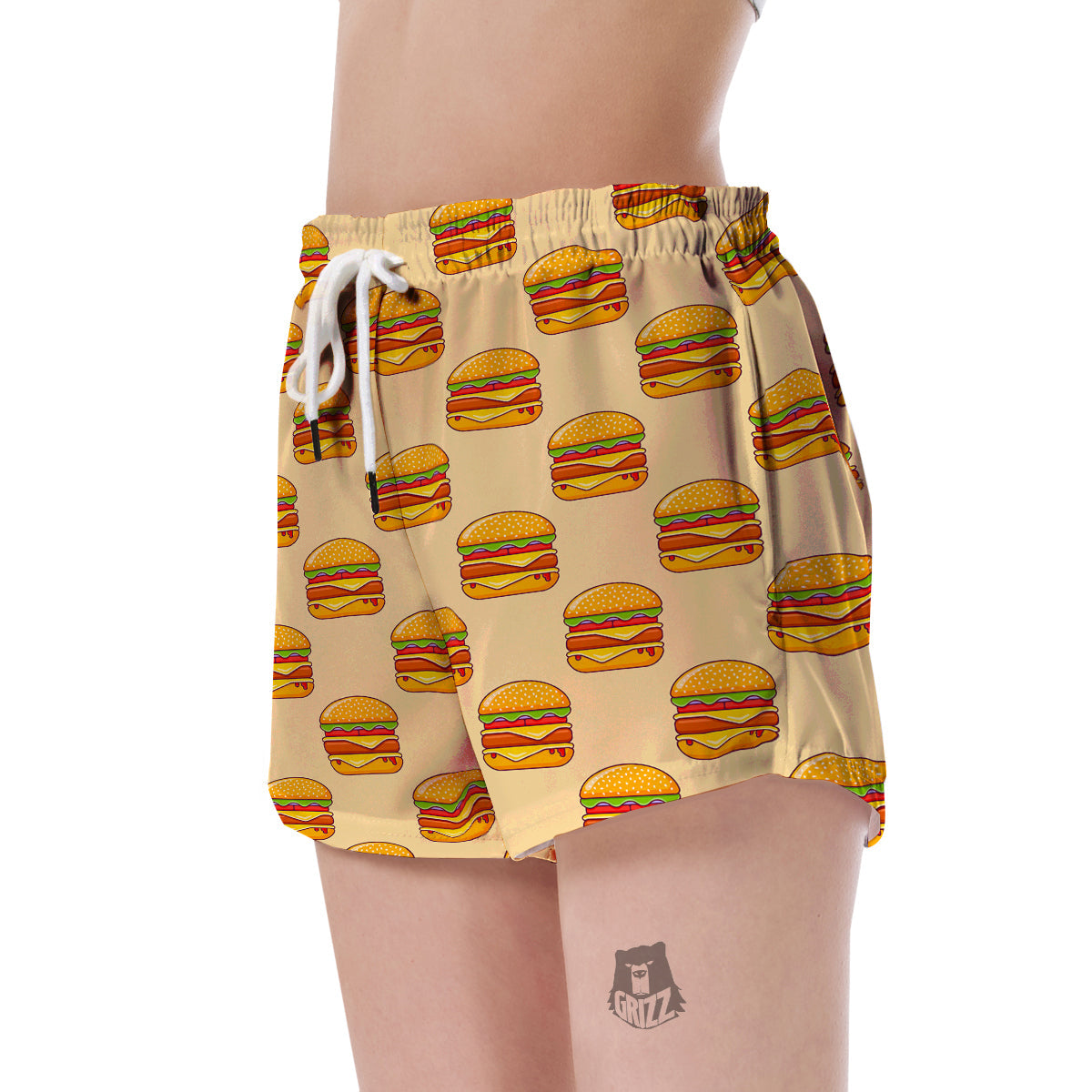 Print Pattern Hamburger Women's Shorts-grizzshop