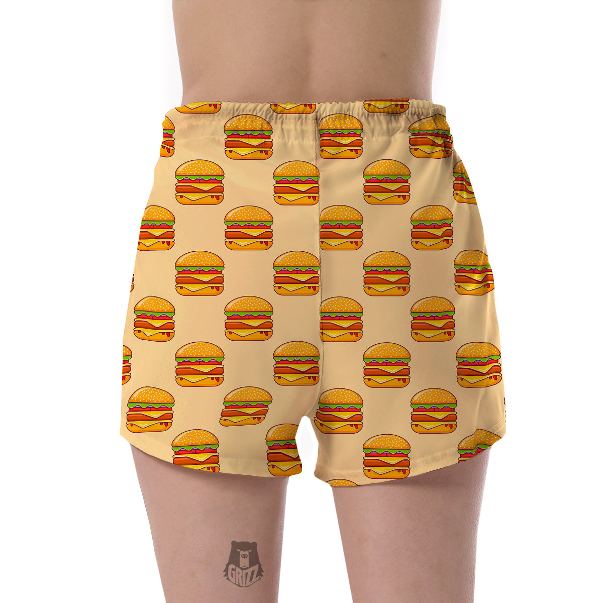 Print Pattern Hamburger Women's Shorts-grizzshop