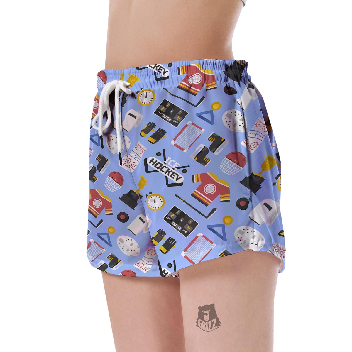 Print Pattern Hockey Women's Shorts-grizzshop