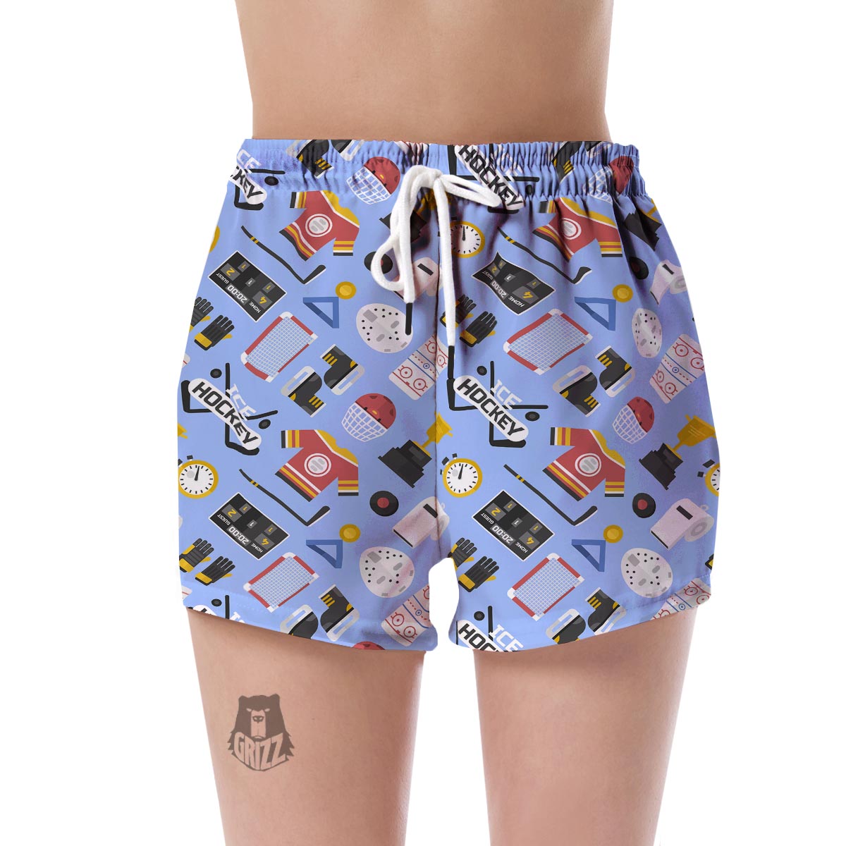 Print Pattern Hockey Women's Shorts-grizzshop