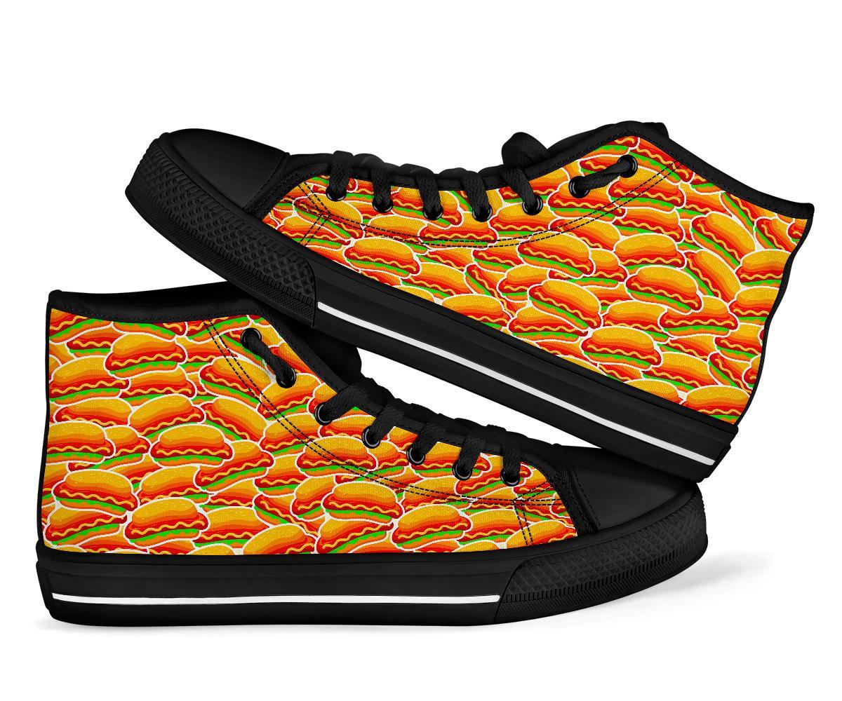 Print Pattern Hot Dog Men Women's High Top Shoes-grizzshop