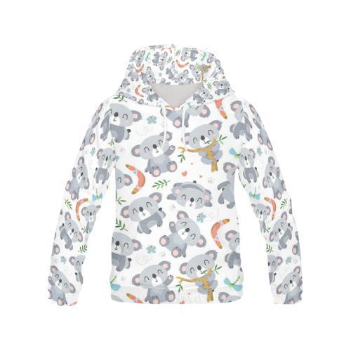 Print Pattern Koala Women Pullover Hoodie-grizzshop