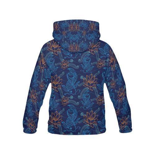 Print Pattern Koi Fish Men Pullover Hoodie-grizzshop