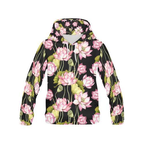 Print Pattern Lotus Men Pullover Hoodie-grizzshop