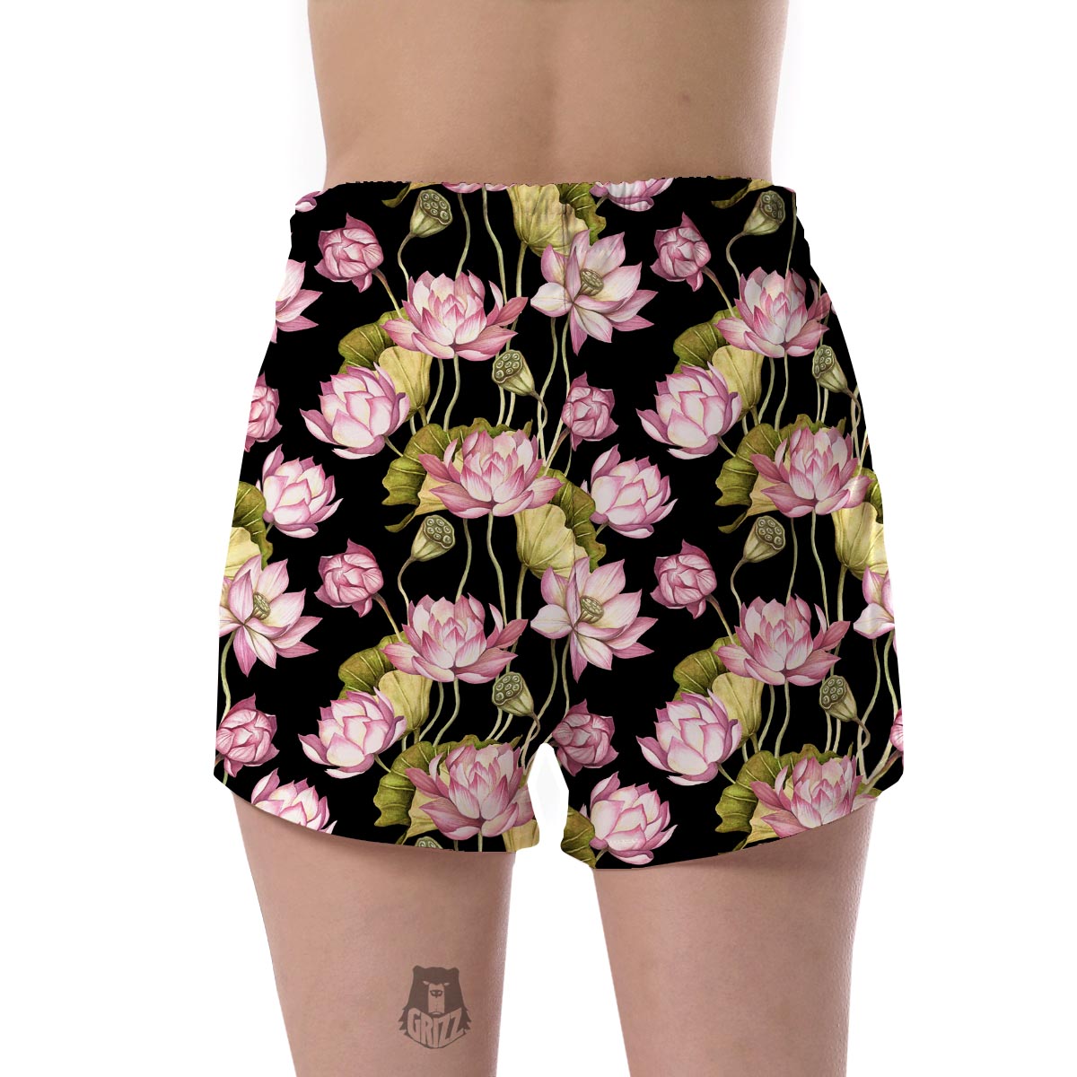 Print Pattern Lotus Women's Shorts-grizzshop