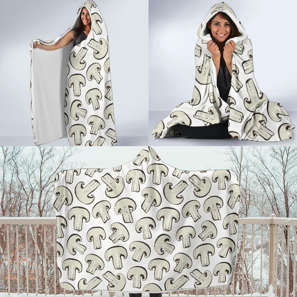 Print Pattern Mushroom Hooded Blanket-grizzshop