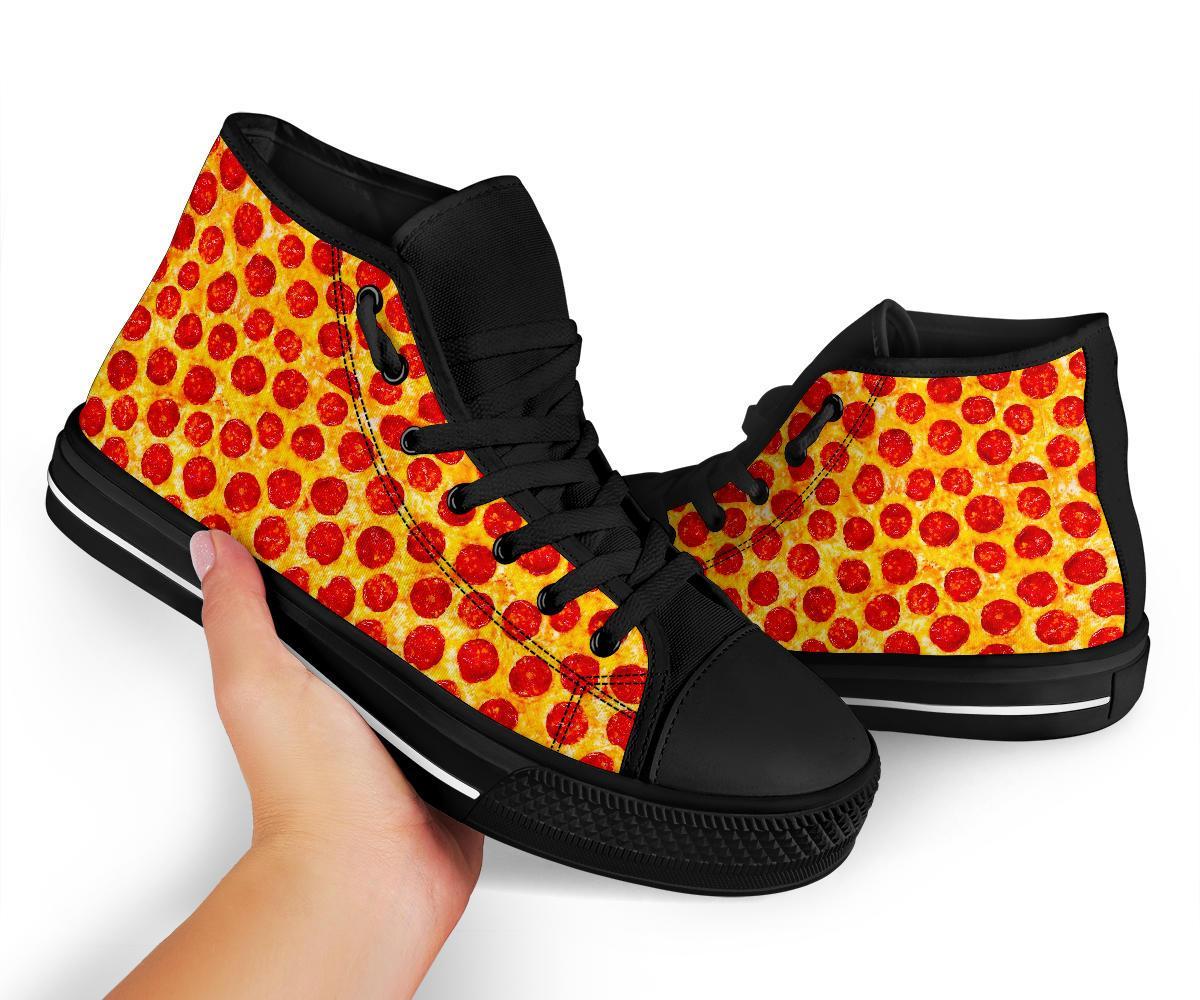 Print Pattern Pizza Men Women's High Top Shoes-grizzshop