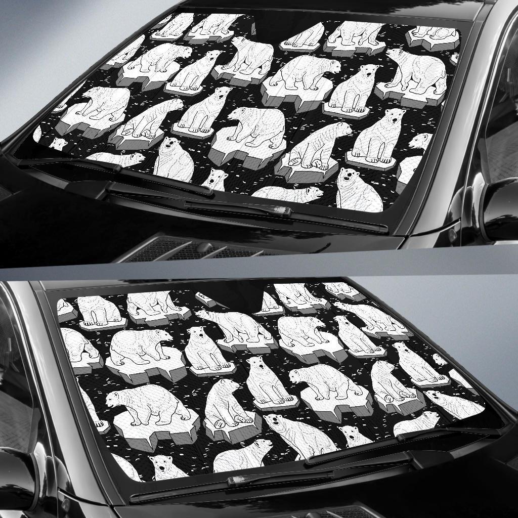 Print Pattern Polar Bear Car Sun Shade-grizzshop