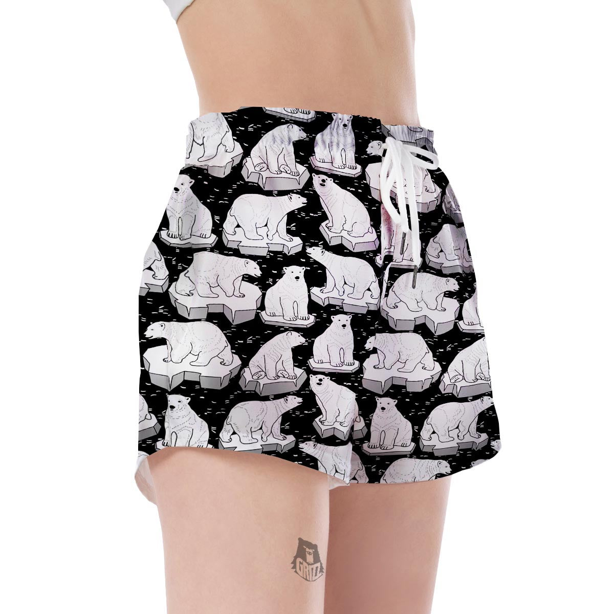 Print Pattern Polar Bear Women's Shorts-grizzshop