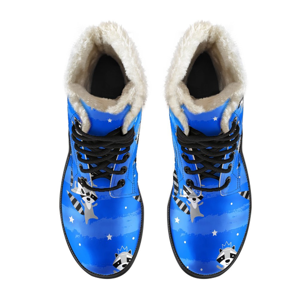 Print Pattern Raccoon Comfy Winter Boots-grizzshop