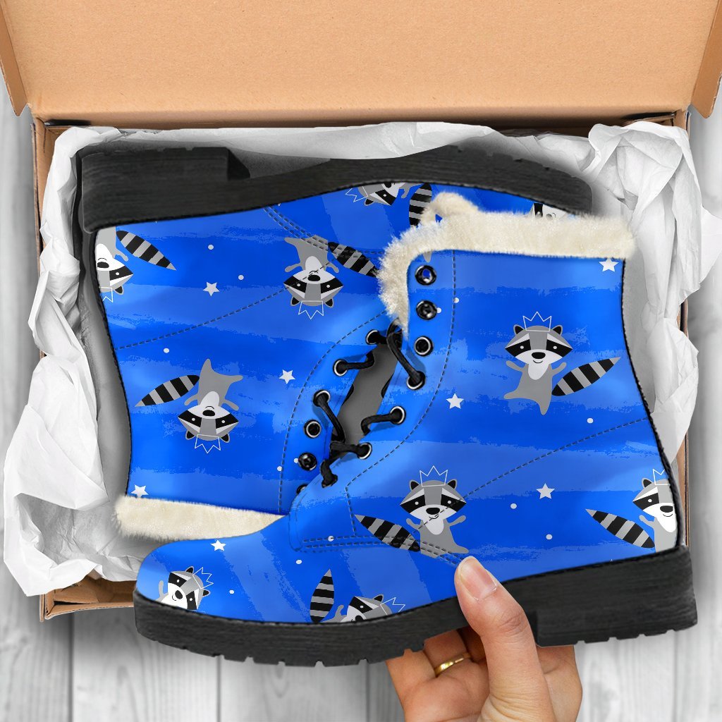 Print Pattern Raccoon Comfy Winter Boots-grizzshop