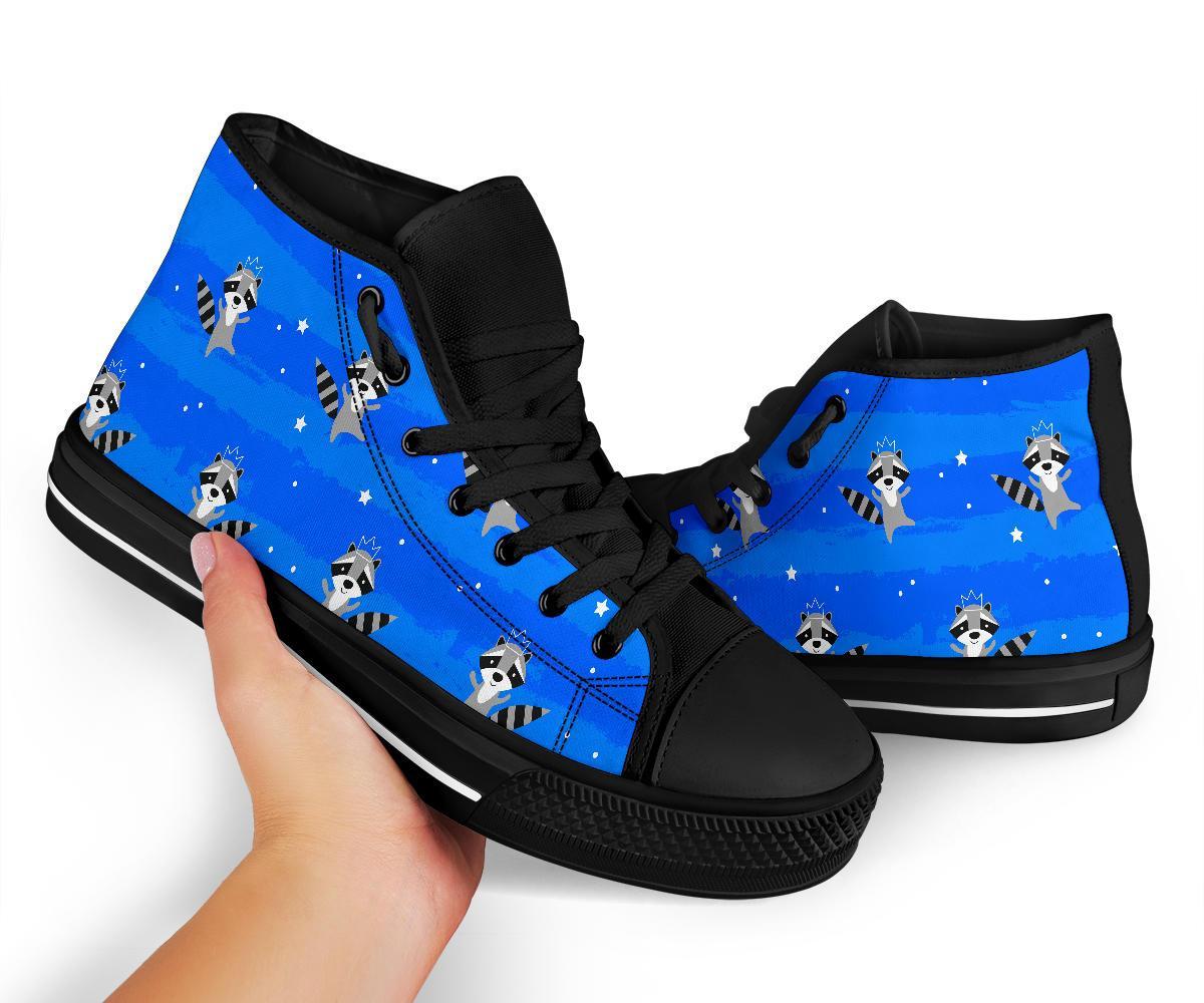 Print Pattern Raccoon Men Women's High Top Shoes-grizzshop