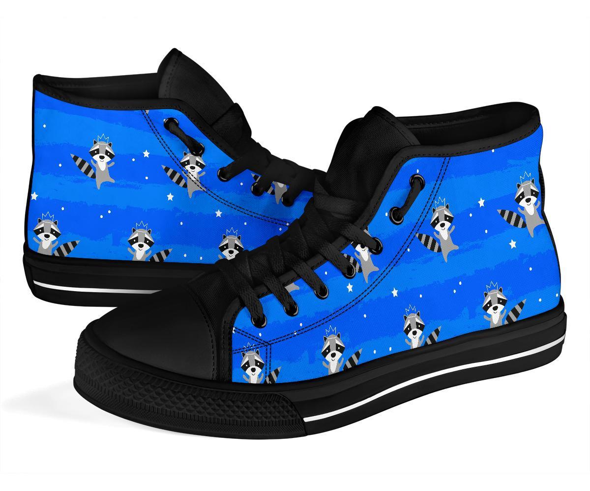 Print Pattern Raccoon Men Women's High Top Shoes-grizzshop