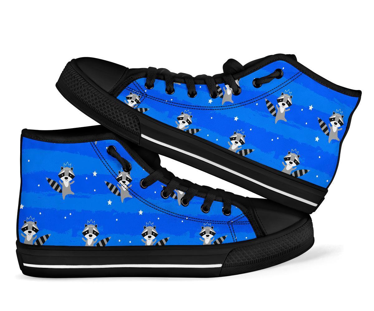 Print Pattern Raccoon Men Women's High Top Shoes-grizzshop