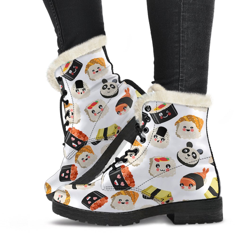 Print Pattern Sushi Comfy Winter Boots-grizzshop