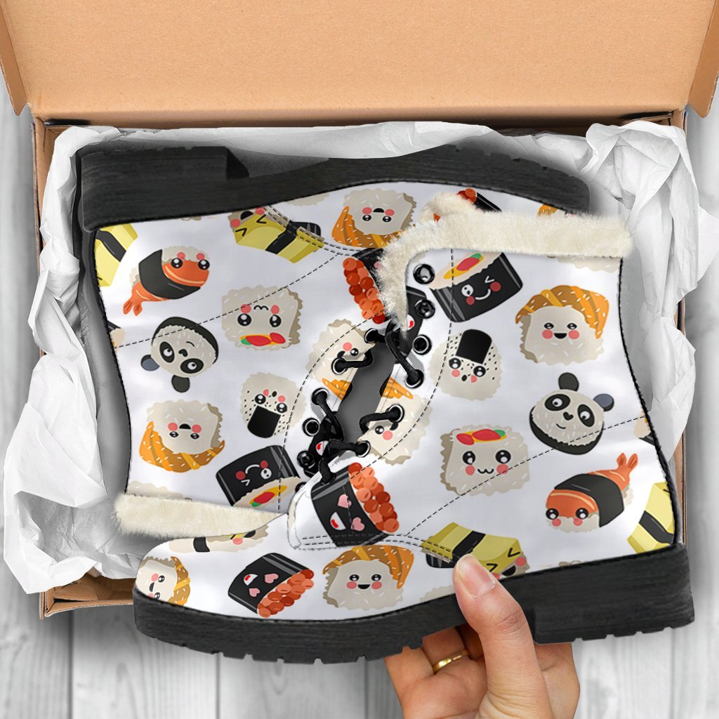 Print Pattern Sushi Comfy Winter Boots-grizzshop