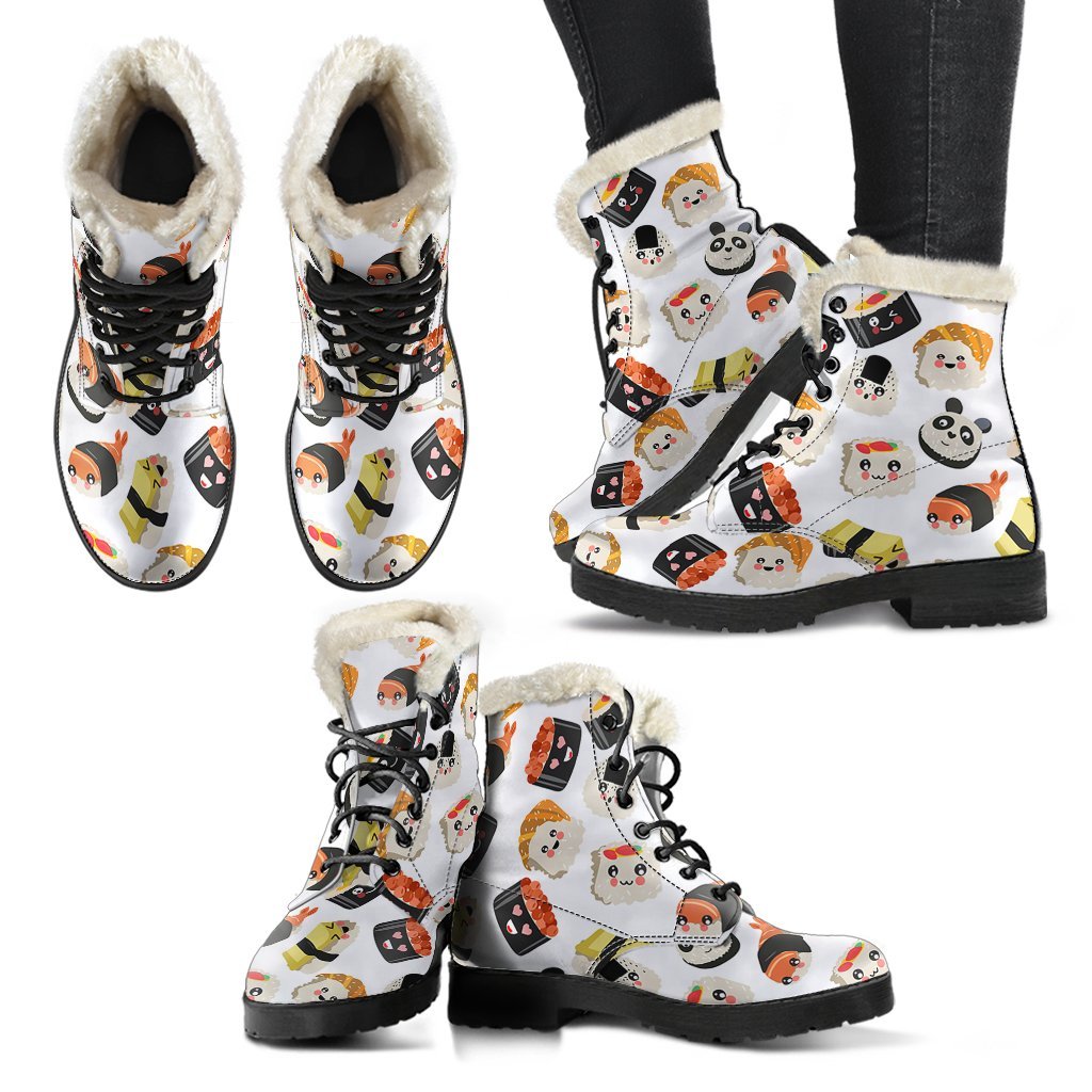 Print Pattern Sushi Comfy Winter Boots-grizzshop
