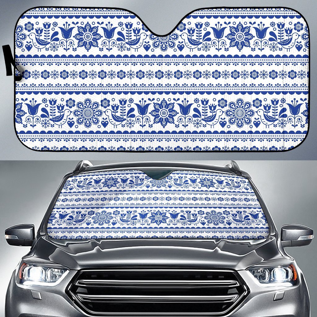 Print Pattern Swedish Car Sun Shade-grizzshop