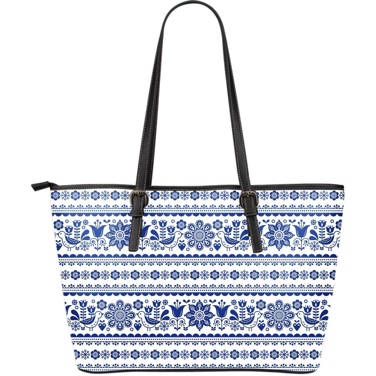Print Pattern Swedish Leather Tote Bag-grizzshop