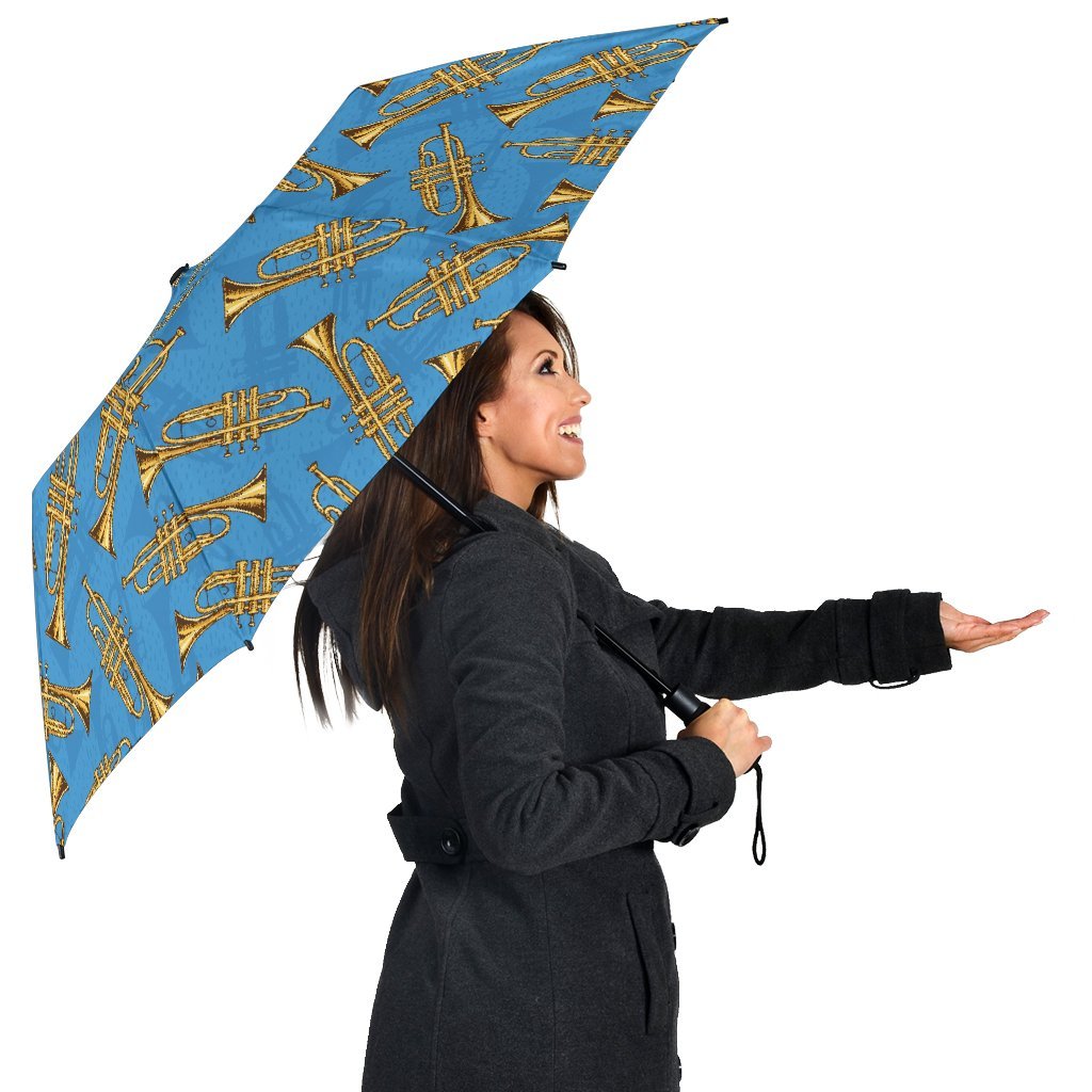 Print Pattern Trumpet Automatic Foldable Umbrella-grizzshop