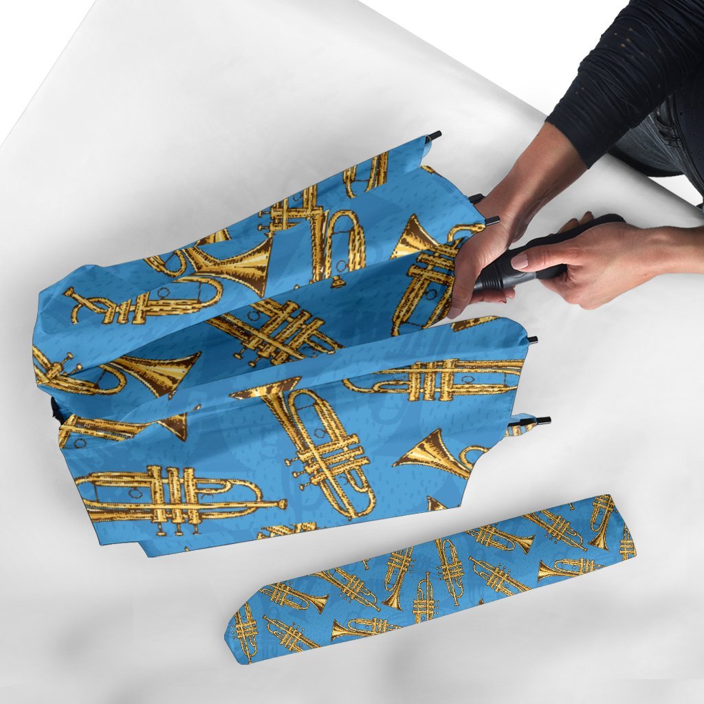 Print Pattern Trumpet Automatic Foldable Umbrella-grizzshop