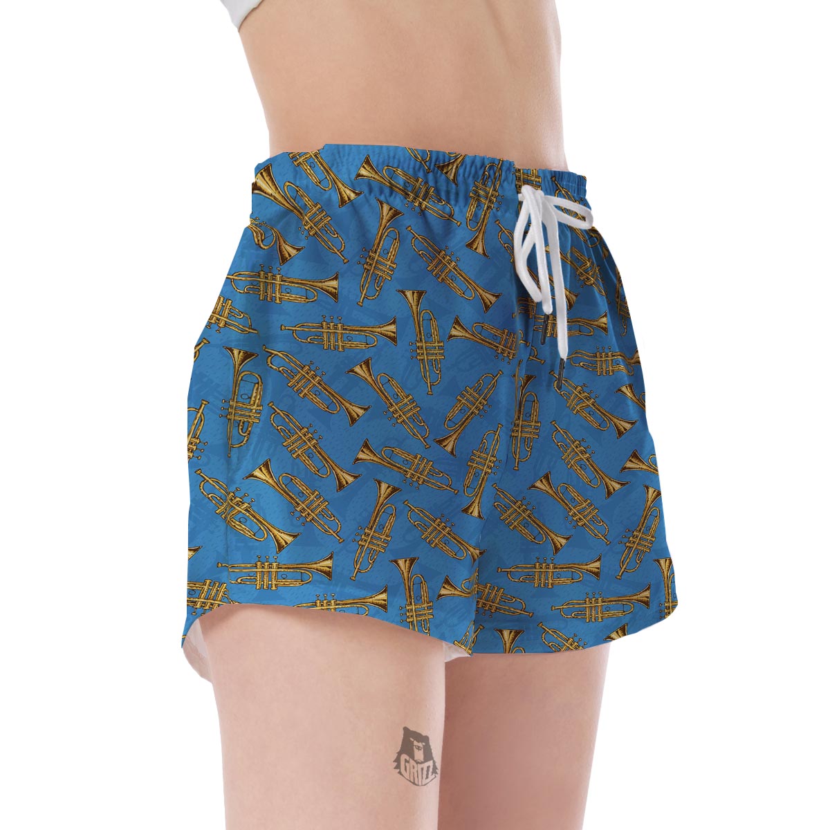 Print Pattern Trumpet Women's Shorts-grizzshop