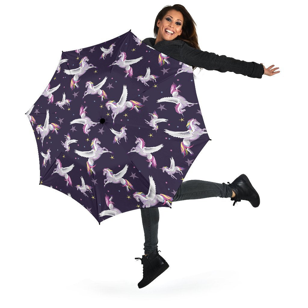 Print Pattern Unicorn Automatic Foldable Umbrella-grizzshop