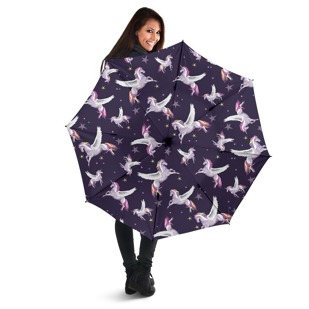 Print Pattern Unicorn Automatic Foldable Umbrella-grizzshop