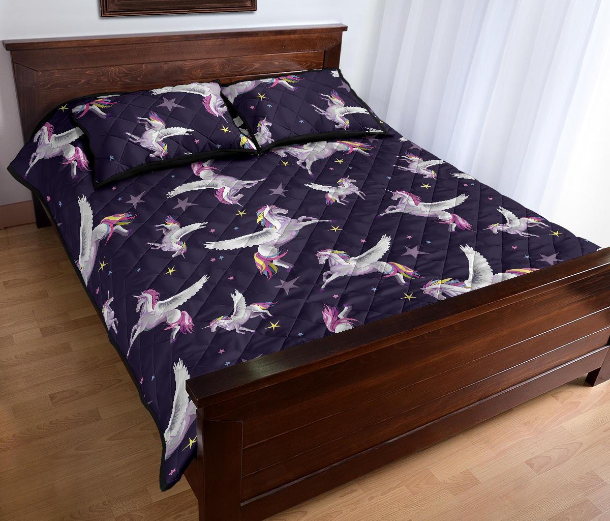 Print Pattern Unicorn Bed Set Quilt-grizzshop