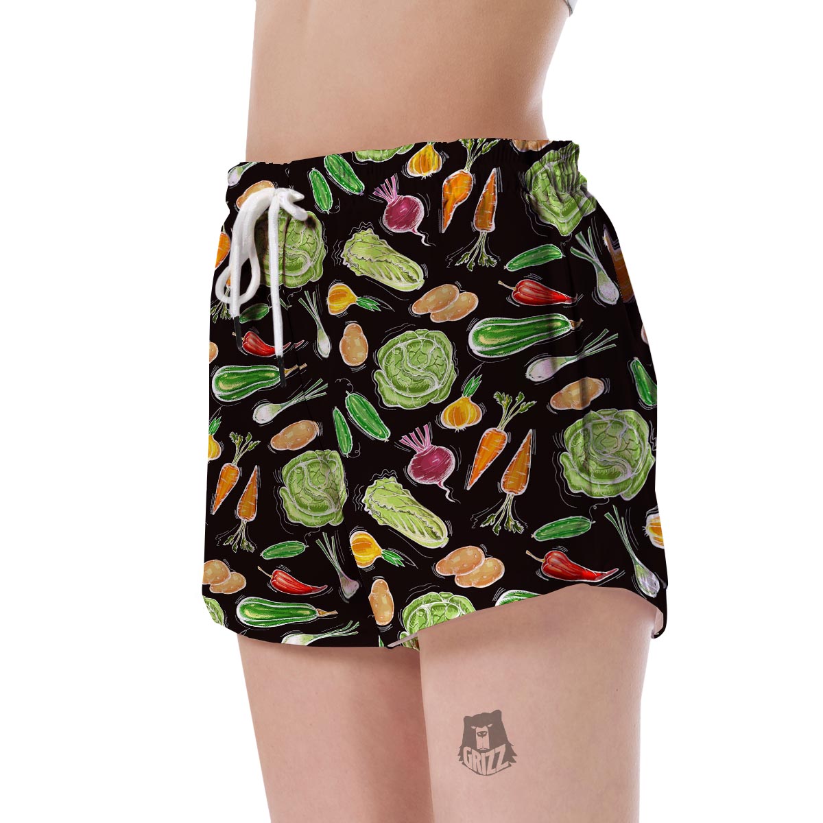 Print Pattern Vegan Women's Shorts-grizzshop
