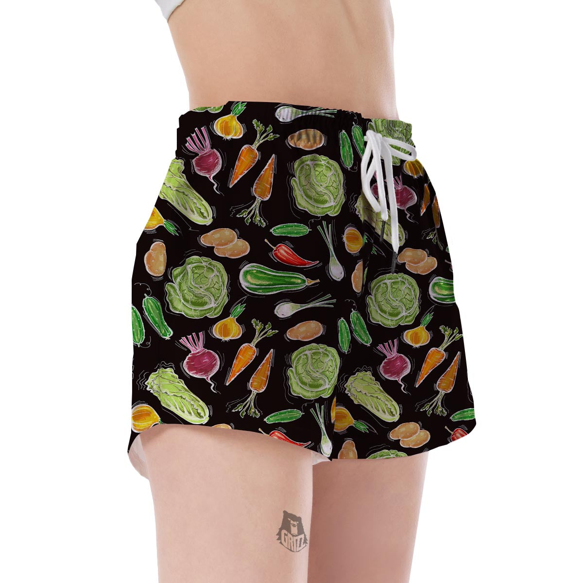 Print Pattern Vegan Women's Shorts-grizzshop