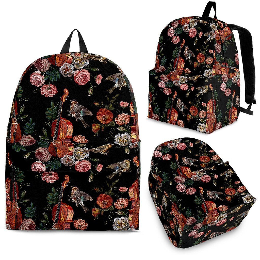 Print Pattern Violin Premium Backpack-grizzshop