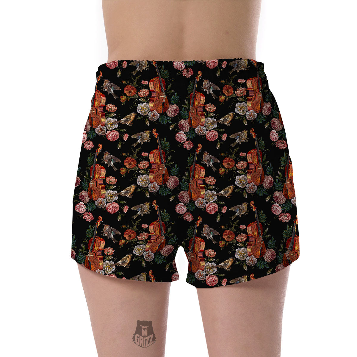 Print Pattern Violin Women's Shorts-grizzshop