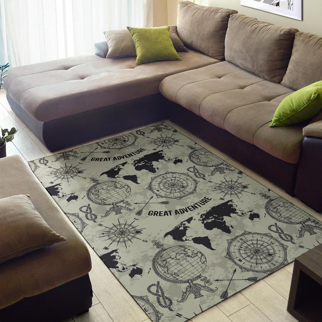 Print Pattern World Map Floor Mat-grizzshop