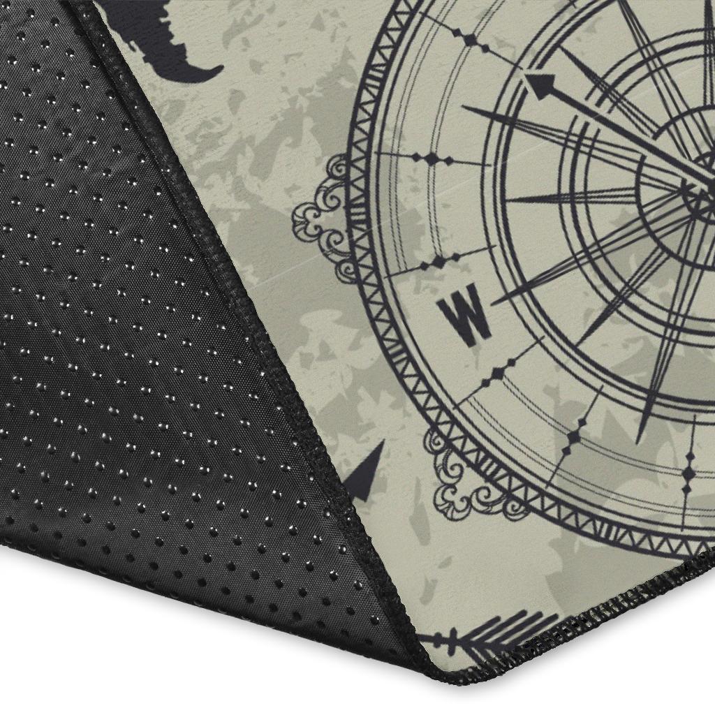 Print Pattern World Map Floor Mat-grizzshop