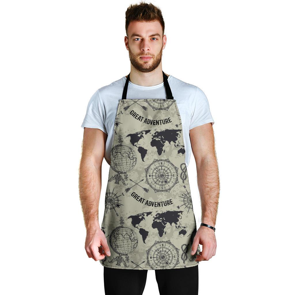 Print Pattern World Map Men's Apron-grizzshop