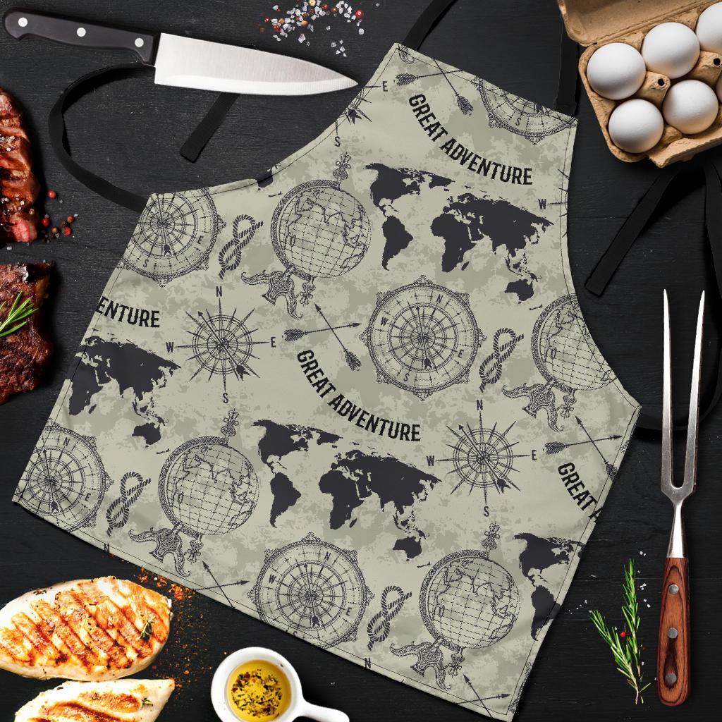 Print Pattern World Map Men's Apron-grizzshop