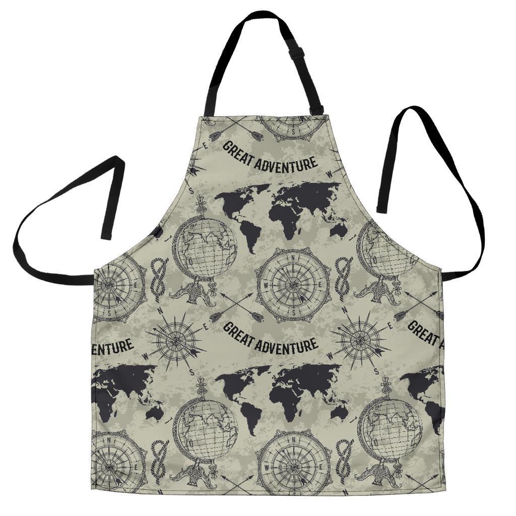 Print Pattern World Map Men's Apron-grizzshop