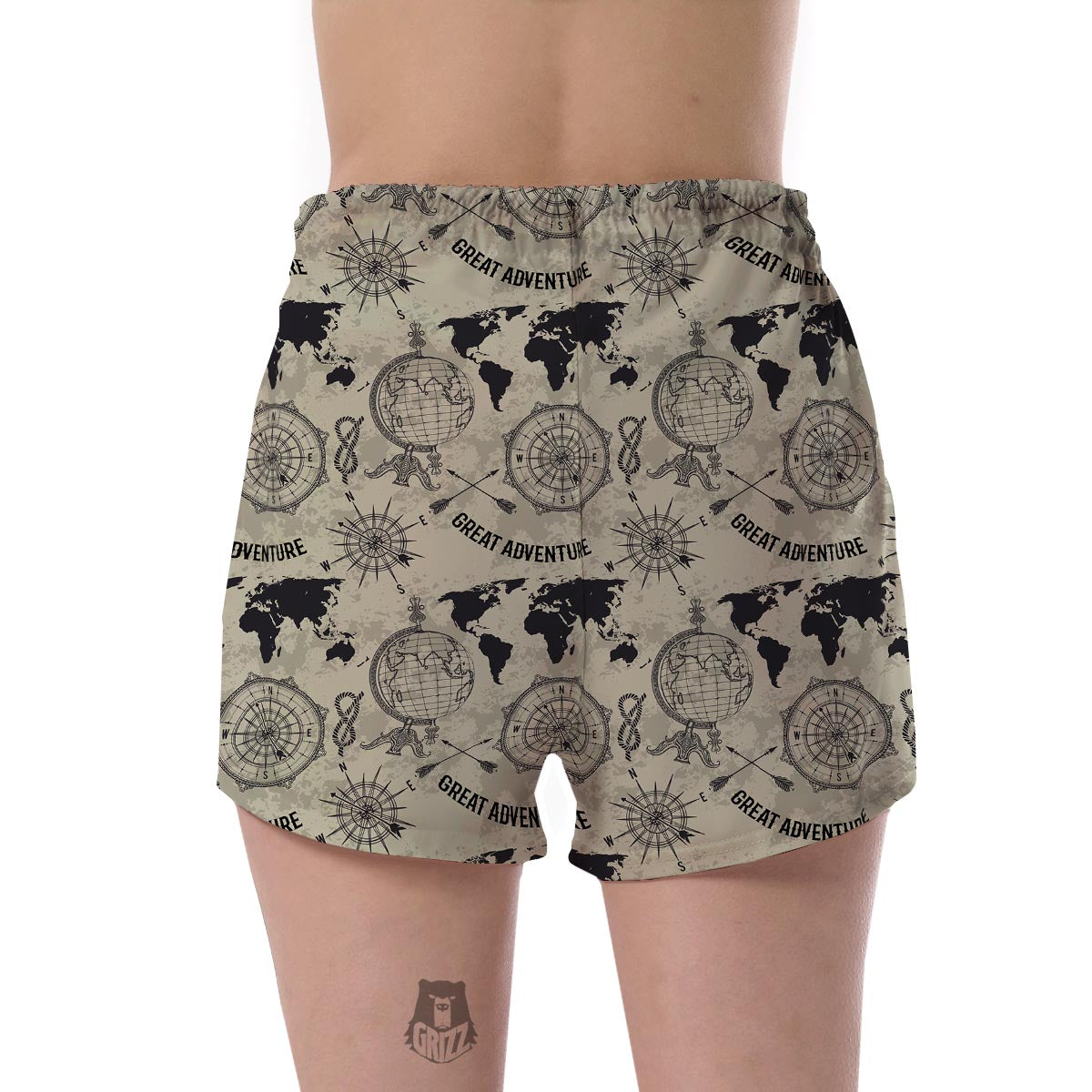 Print Pattern World Map Women's Shorts-grizzshop