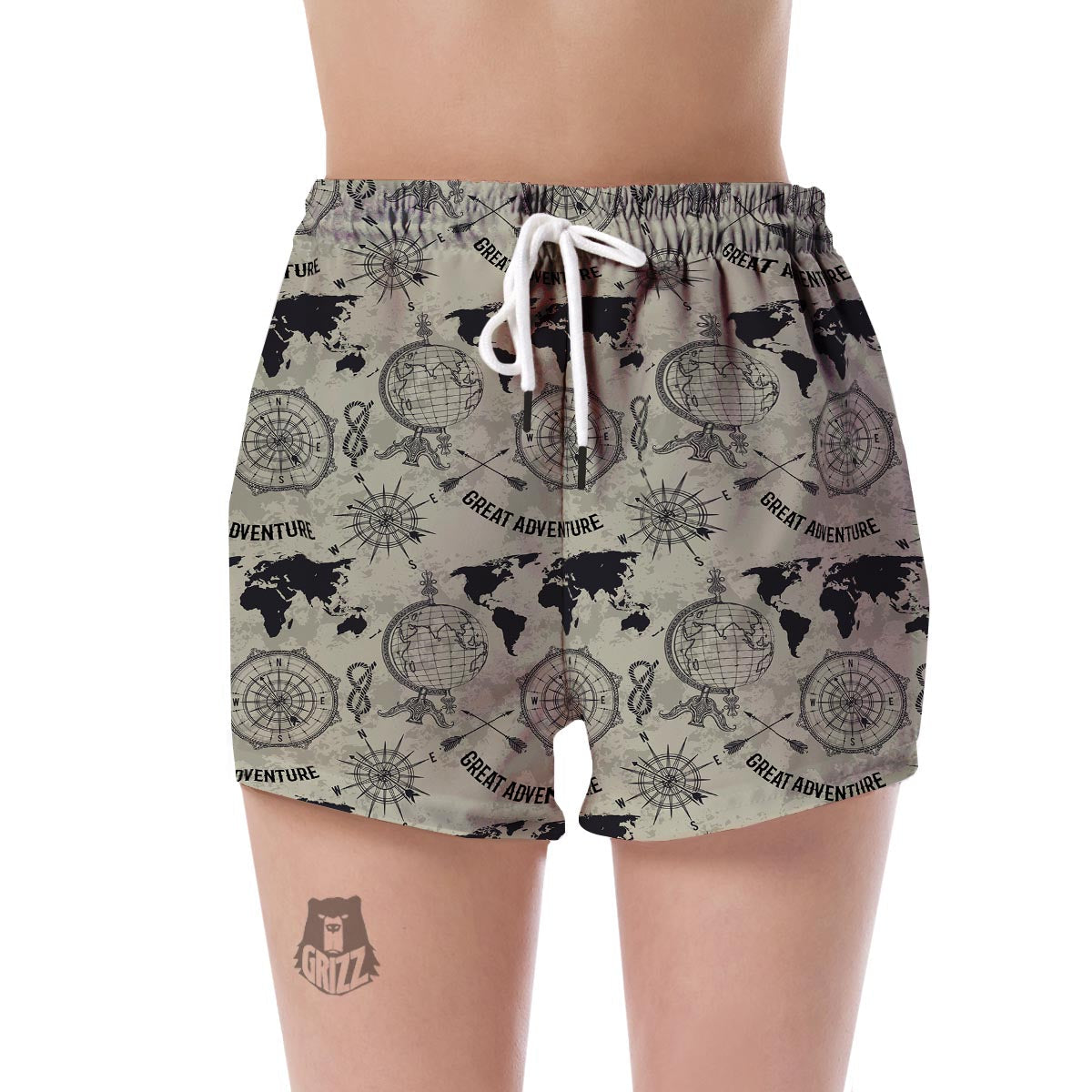 Print Pattern World Map Women's Shorts-grizzshop